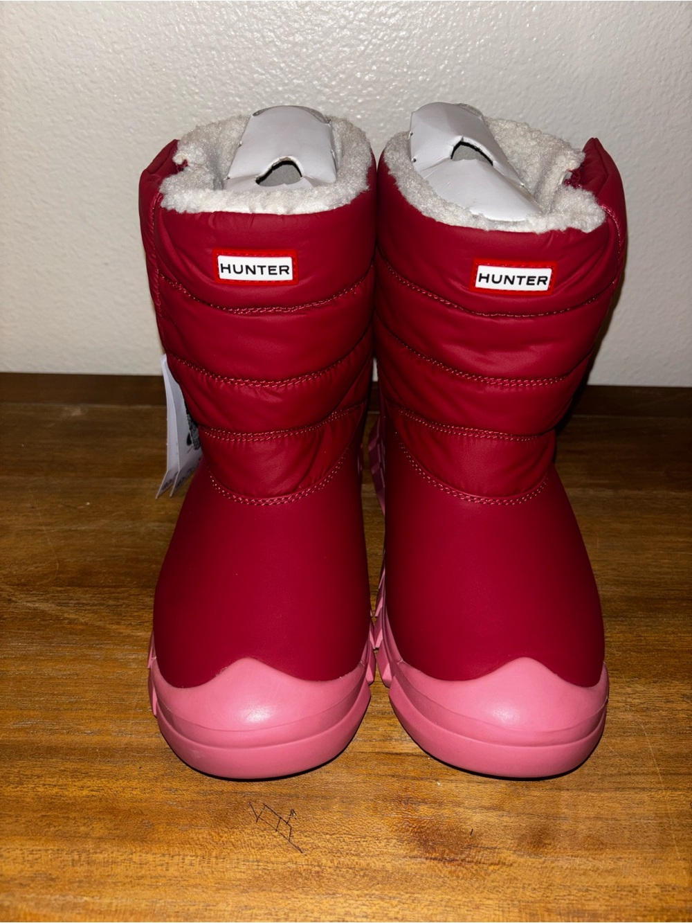 Hunter Kid's Boy Intrepid Snow Boot Vital Burgundy/Purring Pink NWT size 5